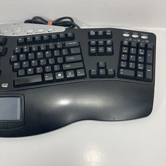 ADESSO PCK-308UB BLACK Wired Ergonomic Contoured Multimedia Touchpad Keyboard - Picture 3 of 10